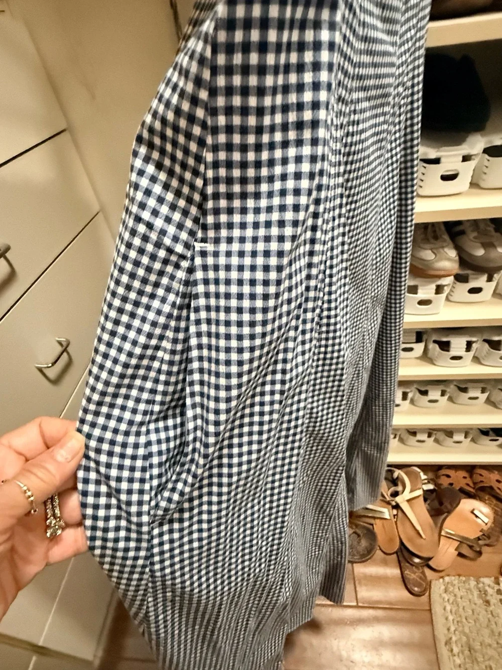 Abercrombie & Fitch Blue and White Gingham Maxi Sundress